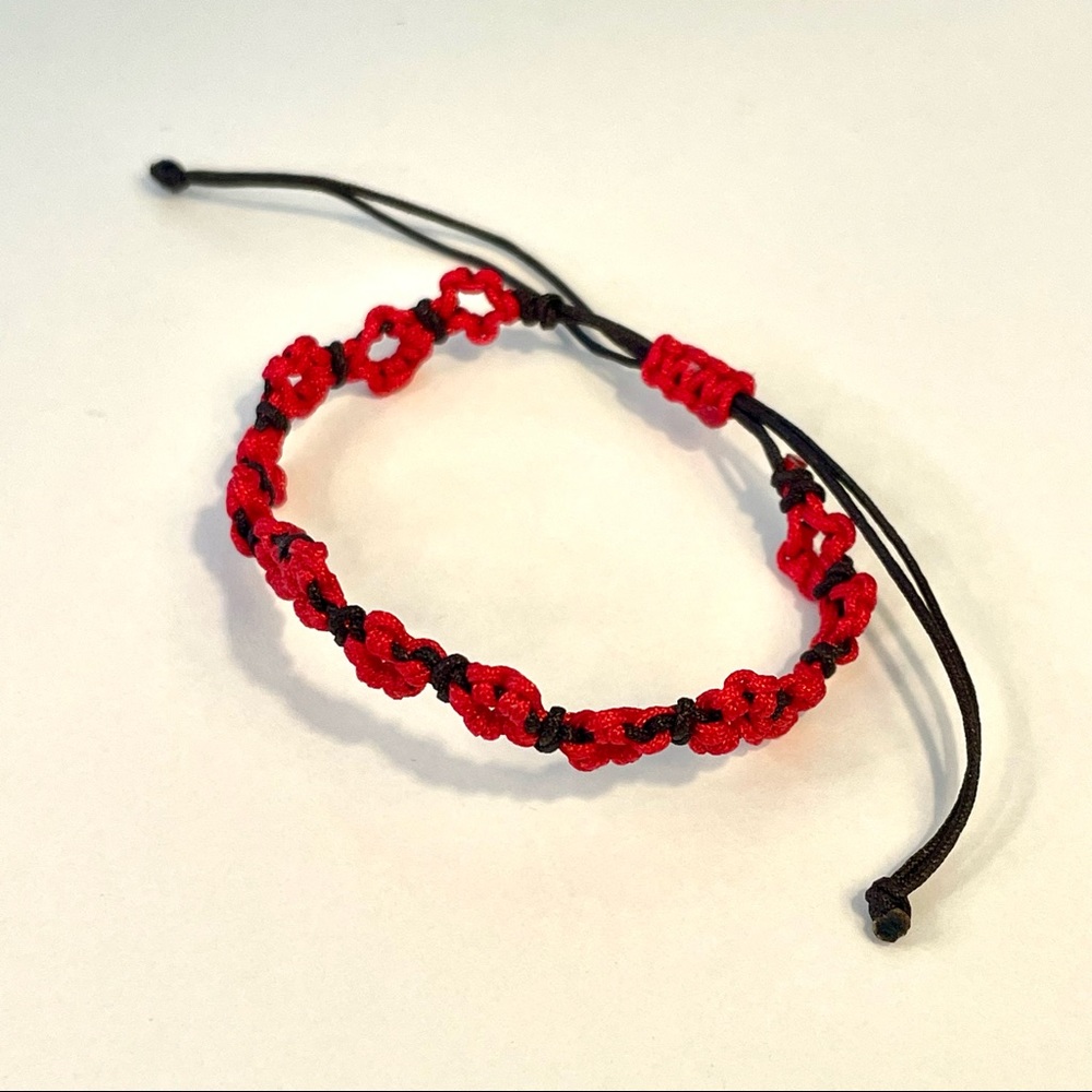 Hand Made Red Flower Bracelet